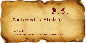 Marianovits Virág névjegykártya