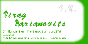 virag marianovits business card